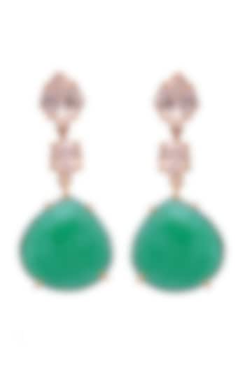 Gold Plated Crystal Polki  Handcrafted Earrings In Sterling Silver by Shubh Silver at Pernia's Pop Up Shop