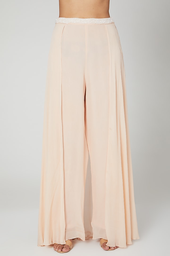 Champagne Embroidered Skirt Set by Seep Mahajan at Pernia's Pop Up Shop