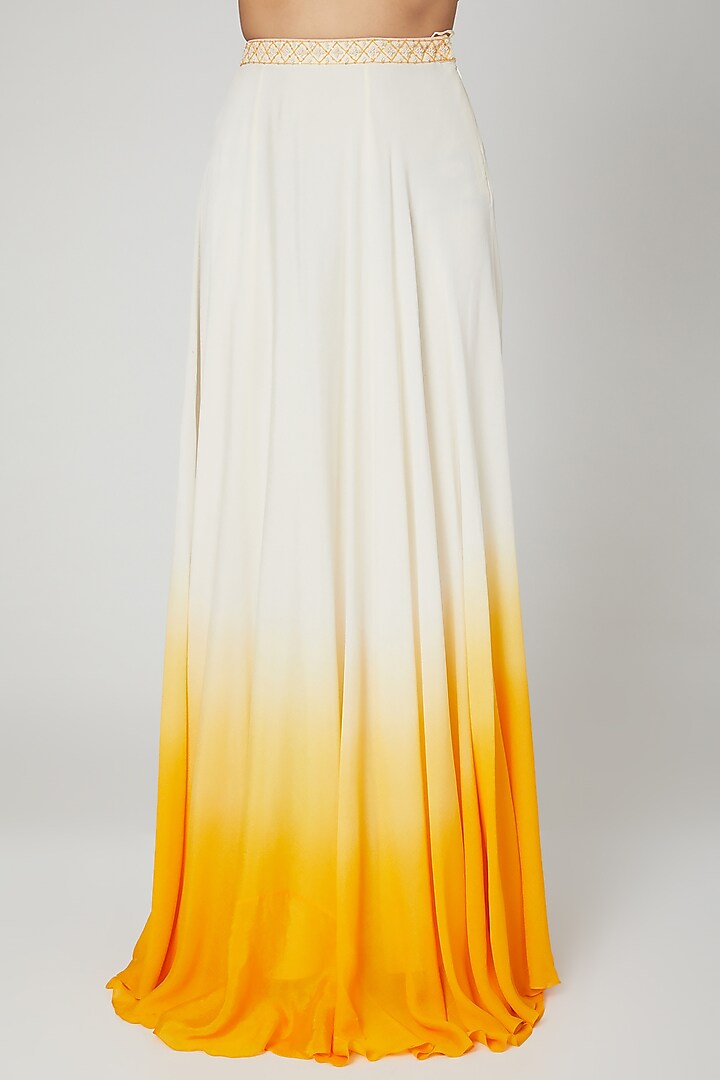 Ivory & Yellow Ombre Wedding Lehenga Set by Seep Mahajan at Pernia's Pop Up Shop