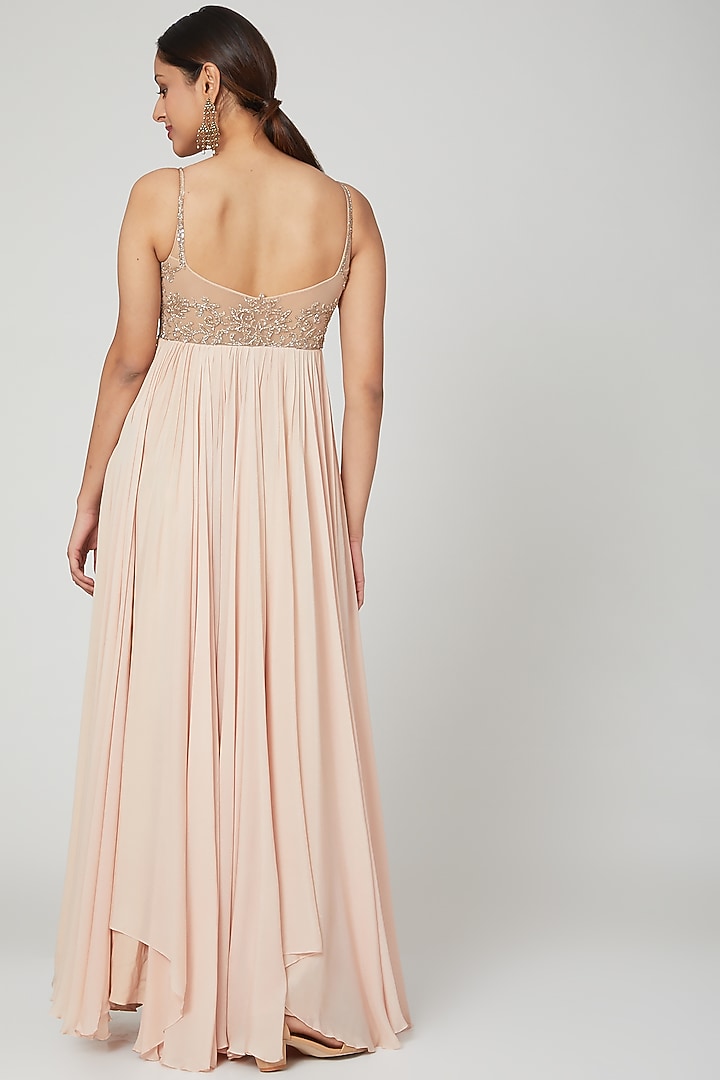 Champagne Embroidered Gown by Seep Mahajan at Pernia's Pop Up Shop