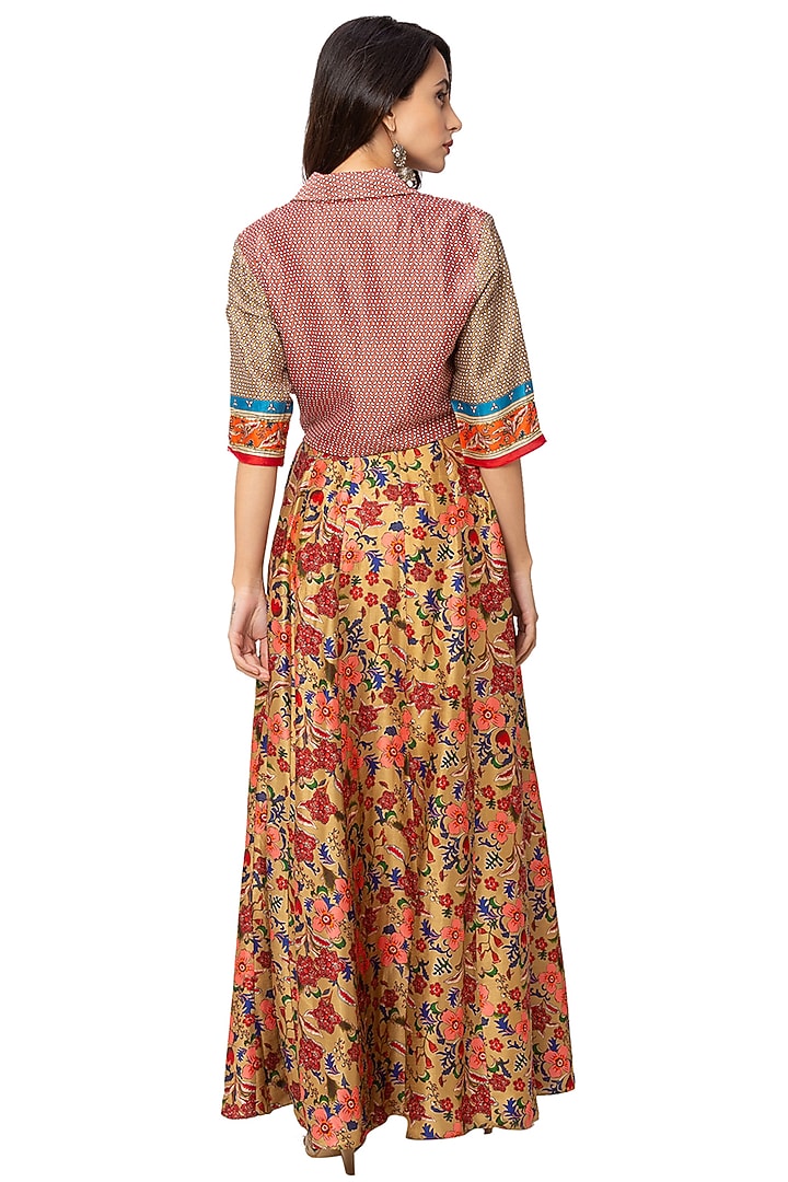Yellow Printed Lehenga Set For Girls by Soup by Sougat Paul Kids at Pernia's Pop Up Shop