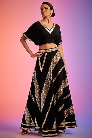 Black Shantoon Blouse by Gulabo By Abu Sandeep