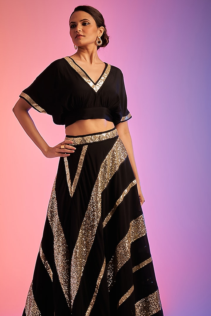 Black Shantoon Blouse by Gulabo By Abu Sandeep at Pernia's Pop Up Shop