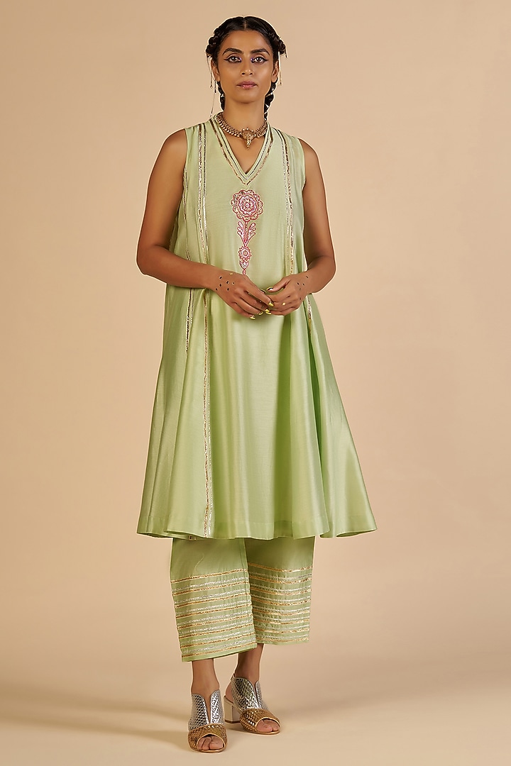 Brown Chanderi Tunic by Gulabo By Abu Sandeep at Pernia's Pop Up Shop
