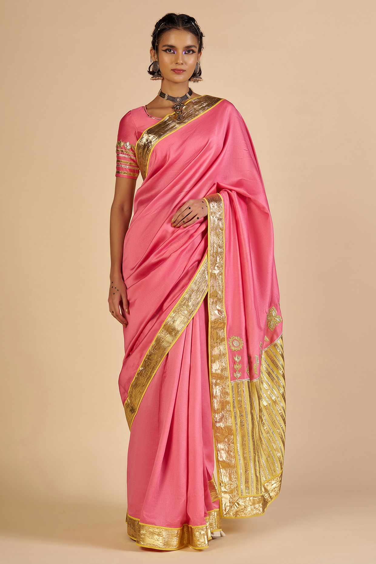 Gulabo By Abu Sandeep Pink Chanderi Saree