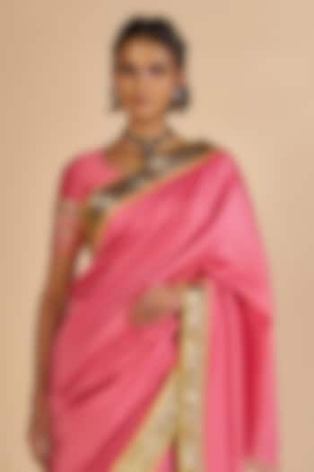Pink Chanderi Blouse by Gulabo By Abu Sandeep at Pernia's Pop Up Shop