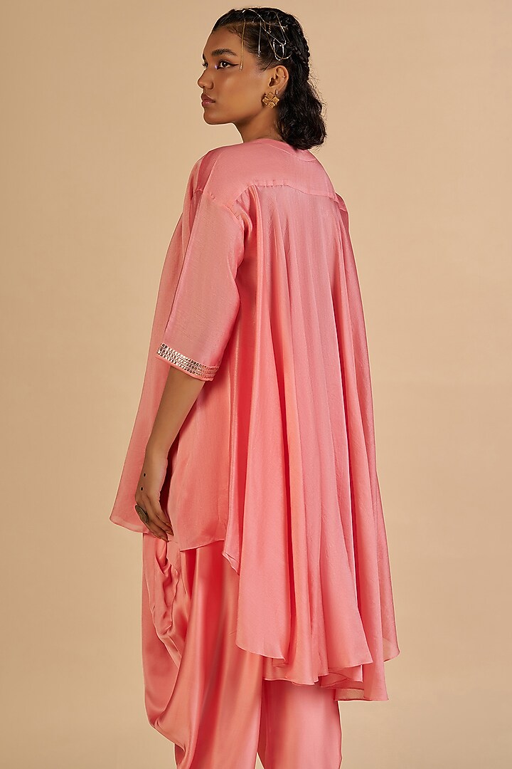 Pink Chanderi Shirt by Gulabo By Abu Sandeep at Pernia's Pop Up Shop