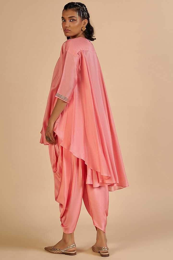 Pink Chanderi Dhoti Pants by Gulabo By Abu Sandeep at Pernia's Pop Up Shop