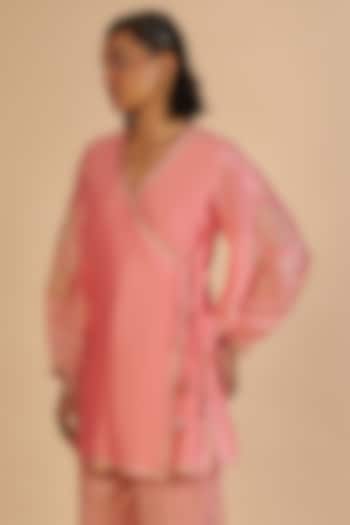Pink Chanderi Tunic by Gulabo By Abu Sandeep at Pernia's Pop Up Shop