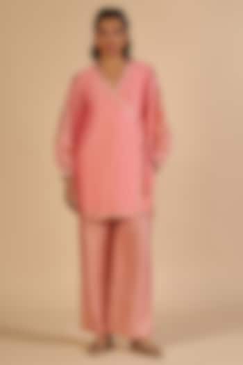 Pink Chanderi Pants by Gulabo By Abu Sandeep at Pernia's Pop Up Shop