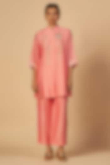 Pink Chanderi Pants by Gulabo By Abu Sandeep at Pernia's Pop Up Shop