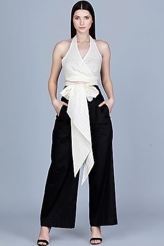 Off-White Cotton Cambric Blouse by Gulabo By Abu Sandeep