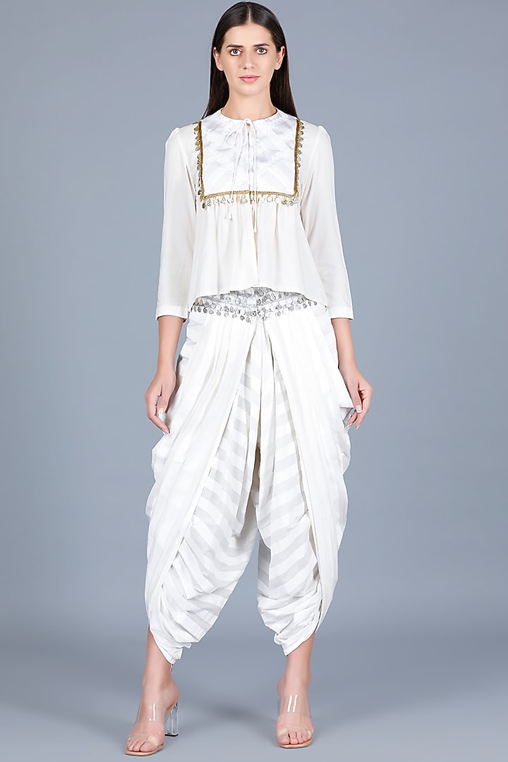 Off-White Embroidered Top by Gulabo By Abu Sandeep