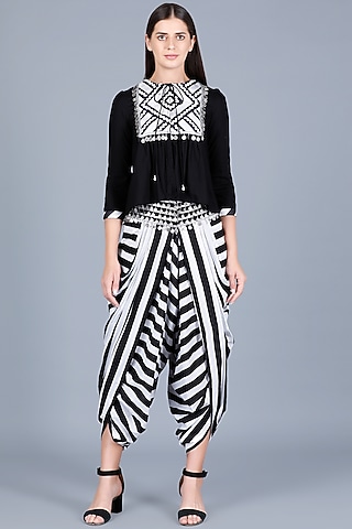 Black Embroidered Top by Gulabo By Abu Sandeep