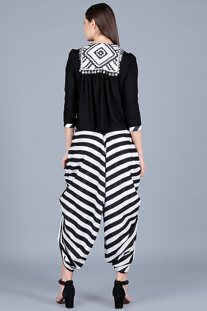 Black Embroidered Top by Gulabo By Abu Sandeep at Pernia's Pop Up Shop