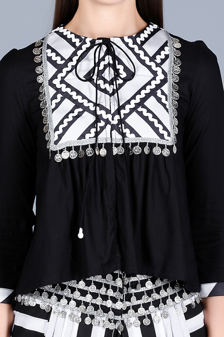 Black Embroidered Top by Gulabo By Abu Sandeep at Pernia's Pop Up Shop