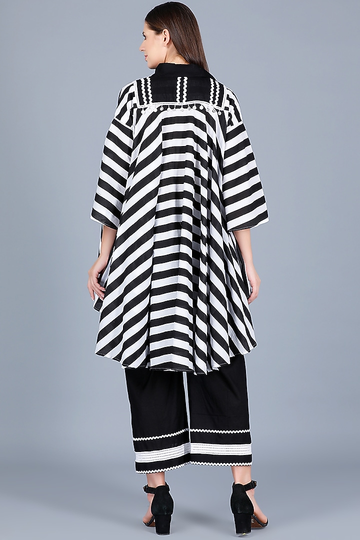 Black & White Embroidered Shirt by Gulabo By Abu Sandeep at Pernia's Pop Up Shop