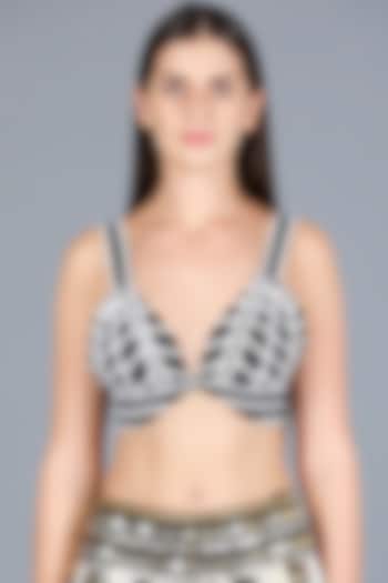 Black Embroidered Bralette Blouse by Gulabo By Abu Sandeep at Pernia's Pop Up Shop