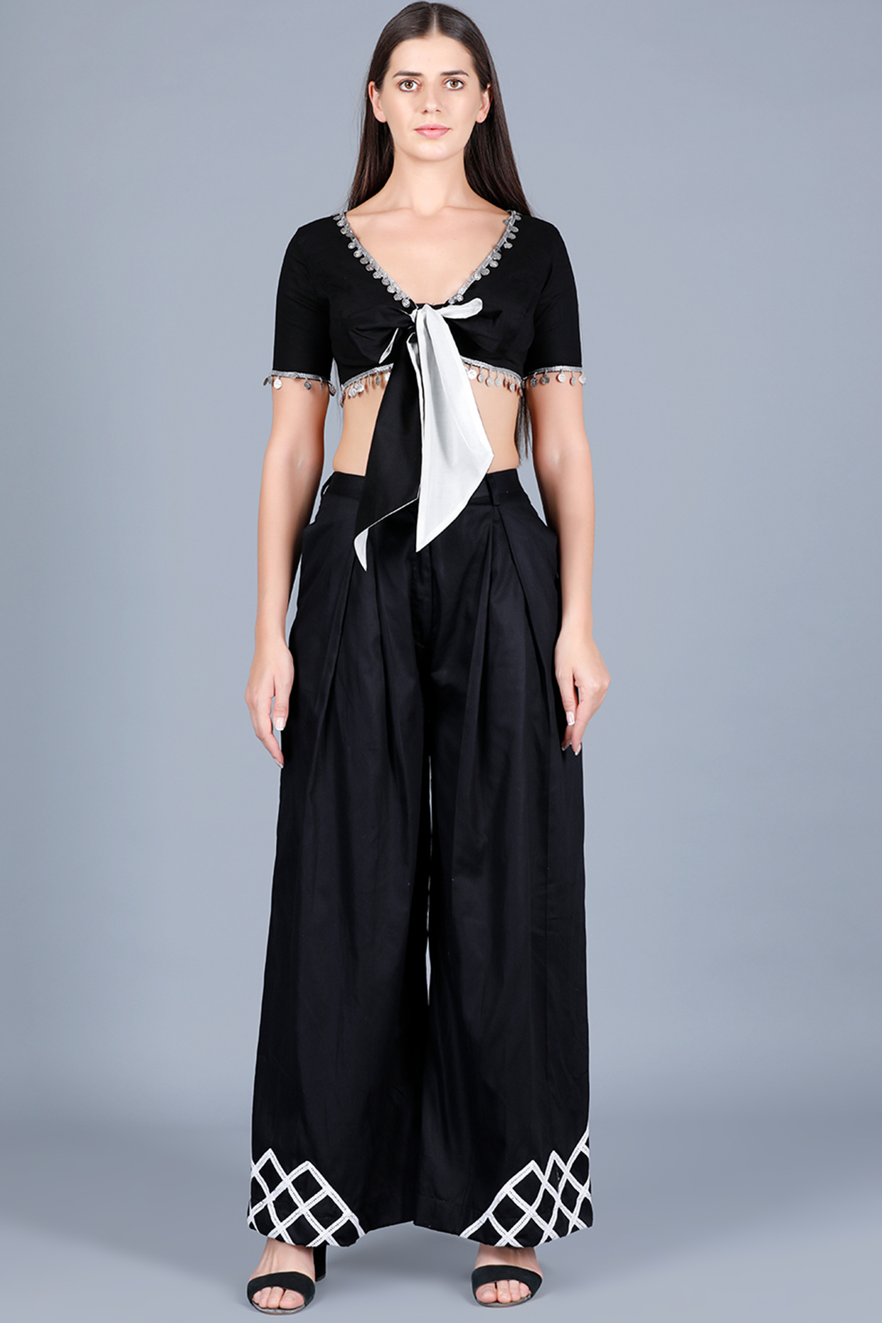 Black Embroidered Blouse by Gulabo By Abu Sandeep at Pernia's Pop Up Shop