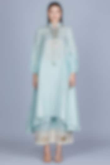 Pastel Blue Embroidered Oversized Tunic by Gulabo By Abu Sandeep at Pernia's Pop Up Shop