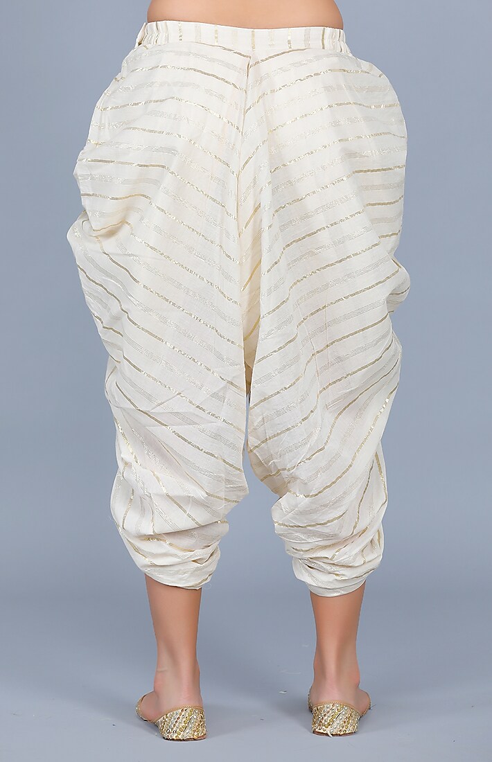 Off-White Embroidered Dhoti by Gulabo By Abu Sandeep at Pernia's Pop Up Shop