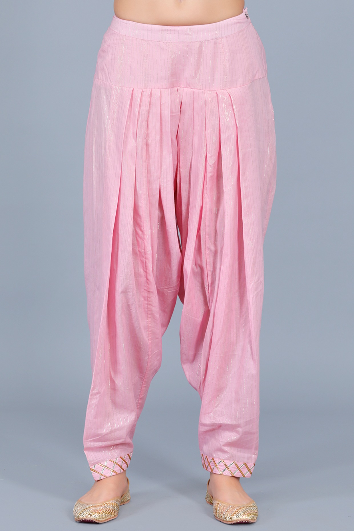 Baby Pink Embroidered Salwar Pants by Gulabo By Abu Sandeep
