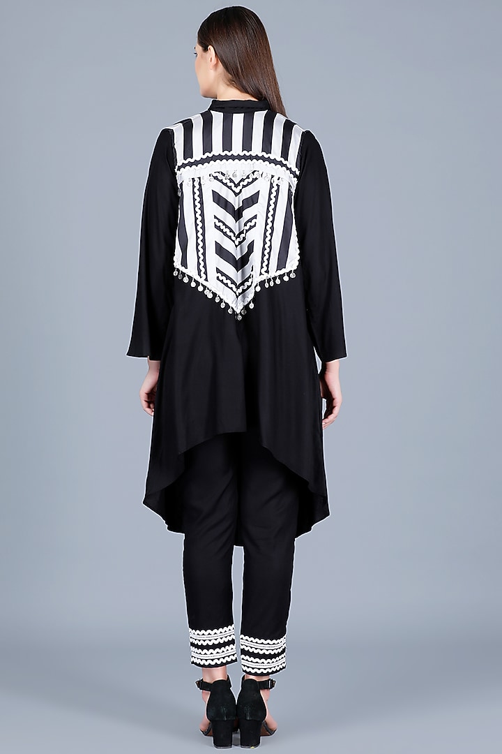 Black Coin Embroidered Tunic by Gulabo By Abu Sandeep at Pernia's Pop Up Shop