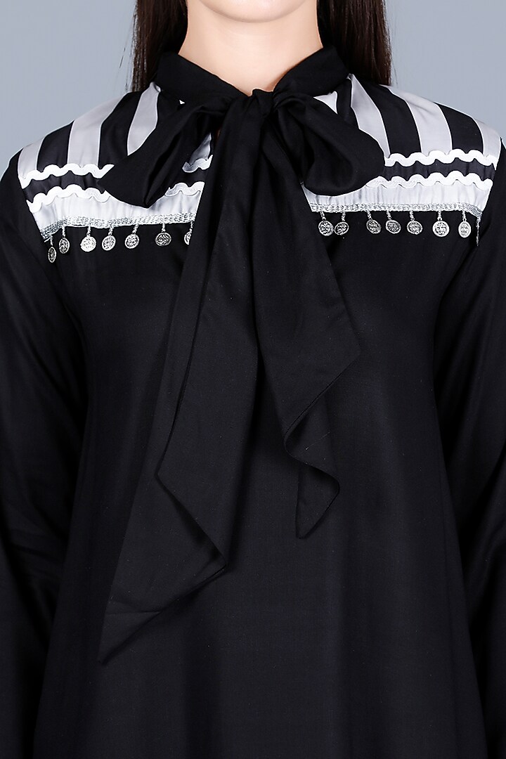 Black Coin Embroidered Tunic by Gulabo By Abu Sandeep at Pernia's Pop Up Shop