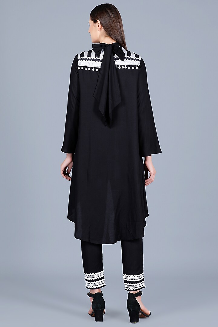 Black Coin Embroidered Tunic by Gulabo By Abu Sandeep at Pernia's Pop Up Shop