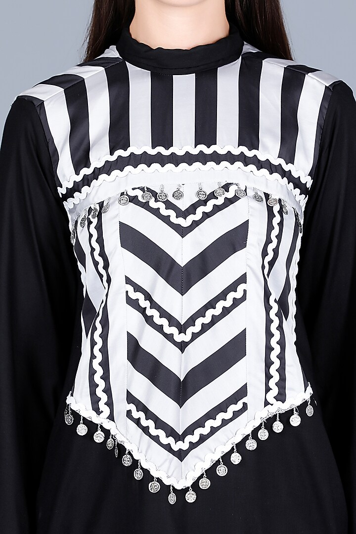 Black Coin Embroidered Tunic by Gulabo By Abu Sandeep at Pernia's Pop Up Shop