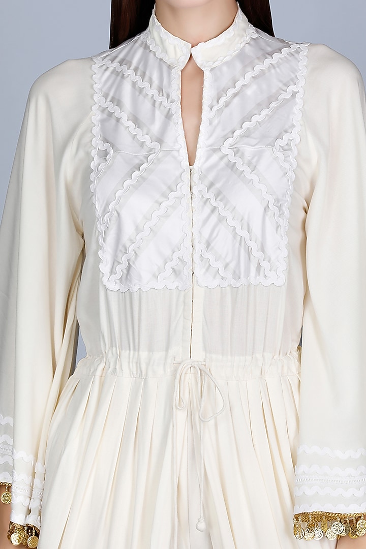 Off-White Embroidered Jumpsuit by Gulabo By Abu Sandeep at Pernia's Pop Up Shop