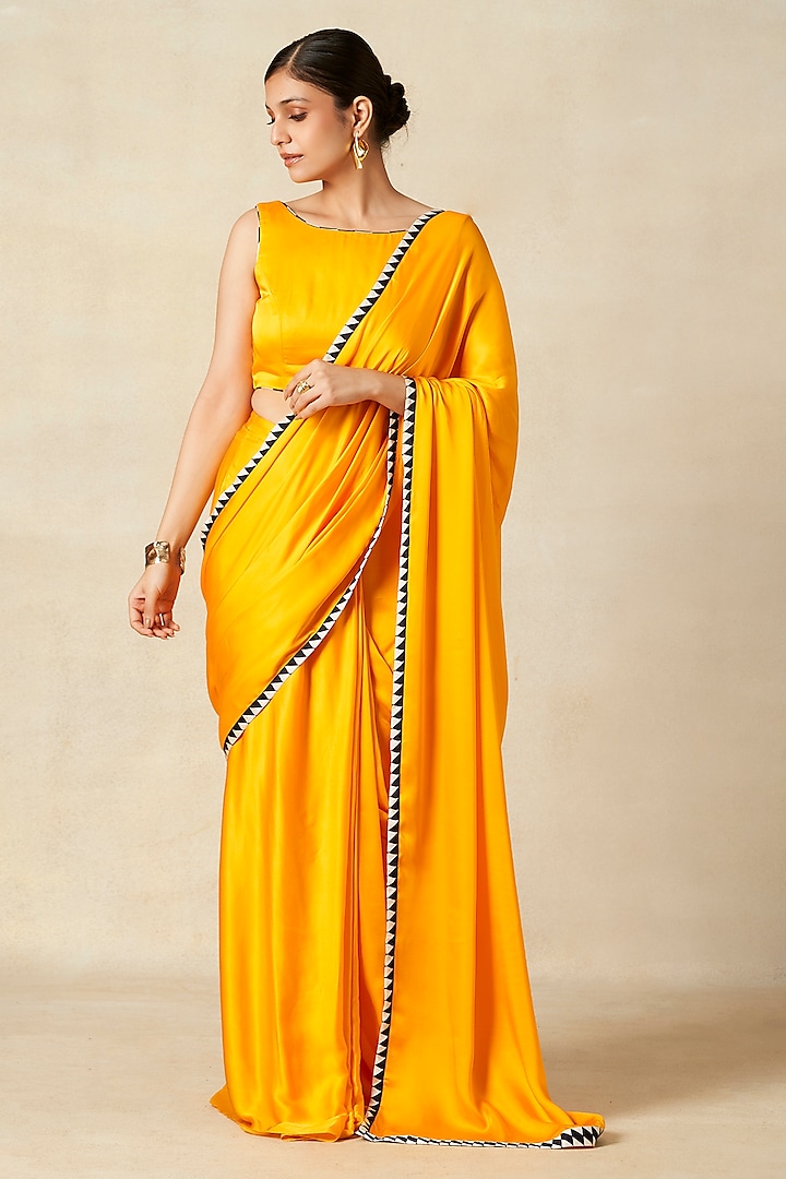 Mango Yellow Modal Satin Sleeveless Blouse by Gulabo By Abu Sandeep at Pernia's Pop Up Shop