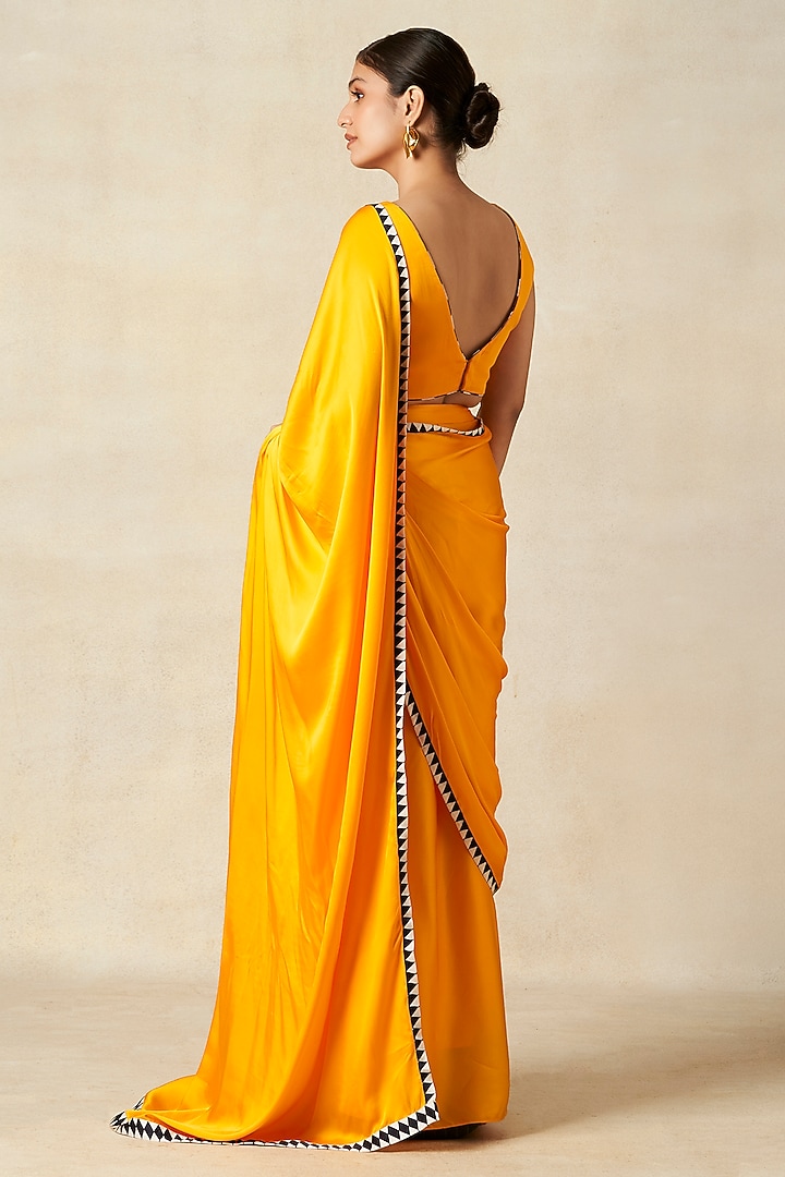 Mango Yellow Modal Satin Sleeveless Blouse by Gulabo By Abu Sandeep at Pernia's Pop Up Shop