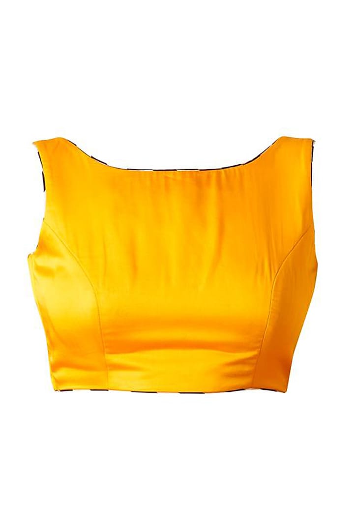 Mango Yellow Modal Satin Sleeveless Blouse by Gulabo By Abu Sandeep at Pernia's Pop Up Shop