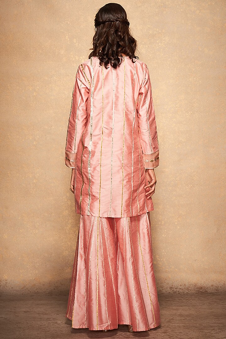 Pink Pure Chanderi Silk Embellished Go-Dart Pants by Gulabo By Abu Sandeep at Pernia's Pop Up Shop
