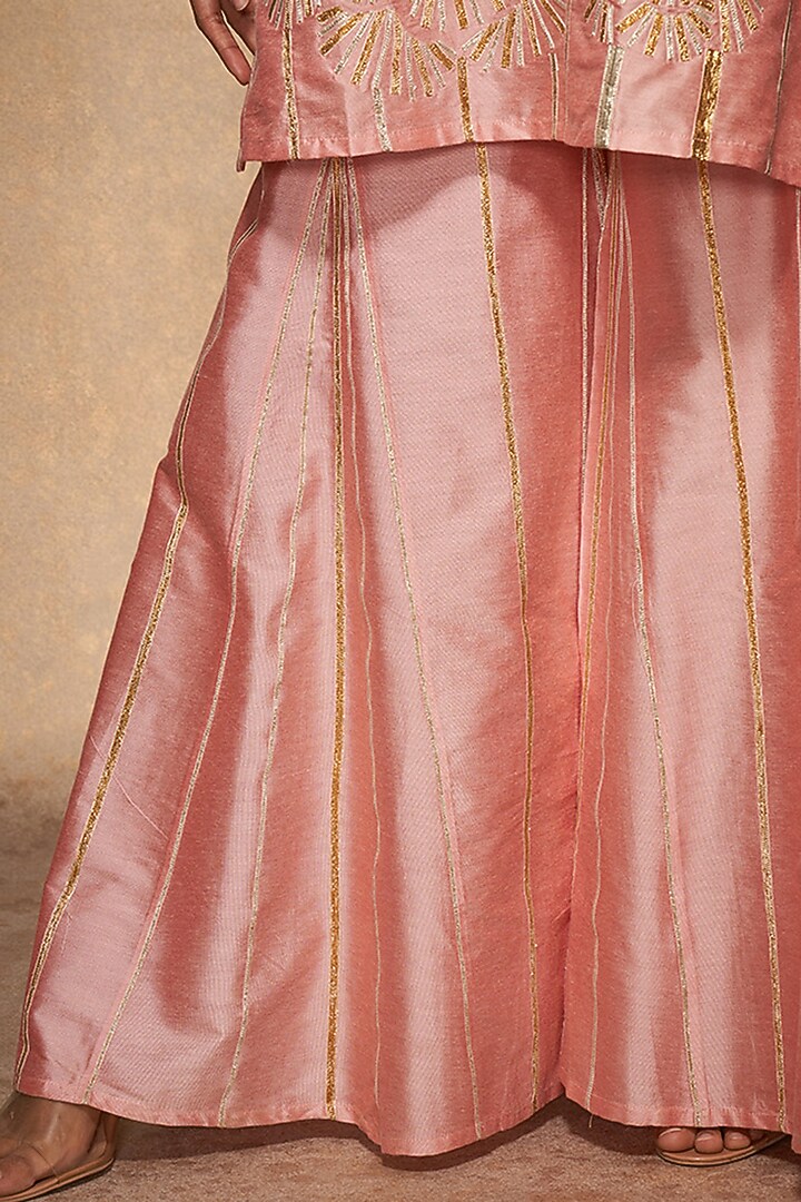 Pink Pure Chanderi Silk Embellished Go-Dart Pants by Gulabo By Abu Sandeep at Pernia's Pop Up Shop