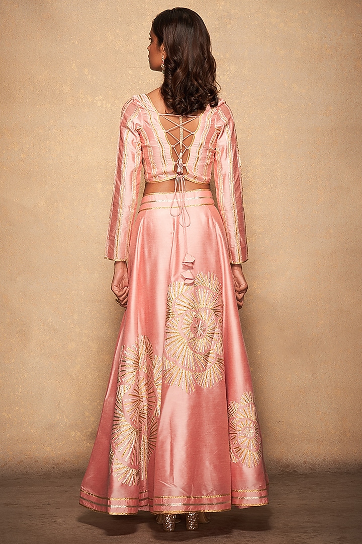 Pink Pure Chanderi Silk Blouse by Gulabo By Abu Sandeep at Pernia's Pop Up Shop
