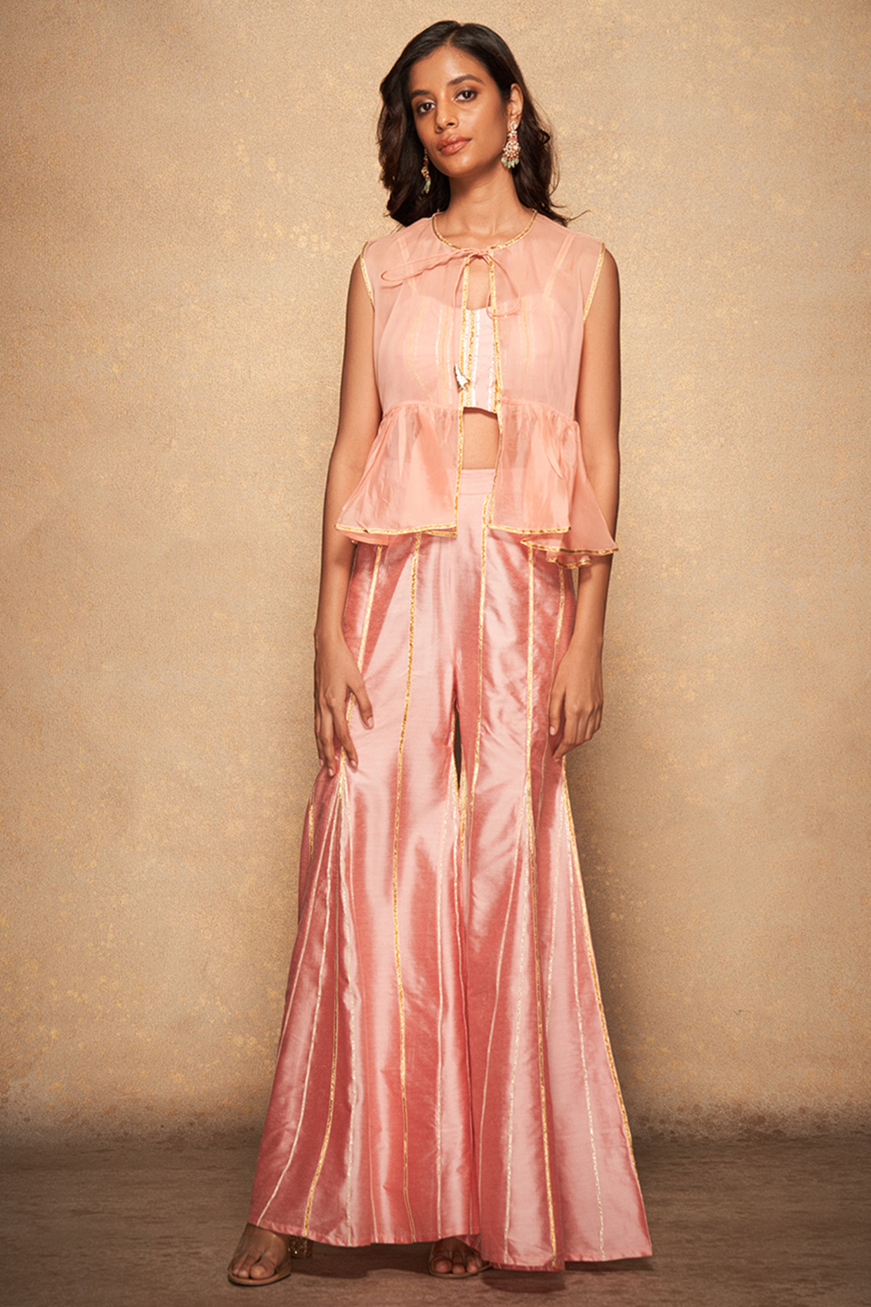 Pink Pure Chanderi Silk Overlay by Gulabo By Abu Sandeep at Pernia's Pop Up Shop