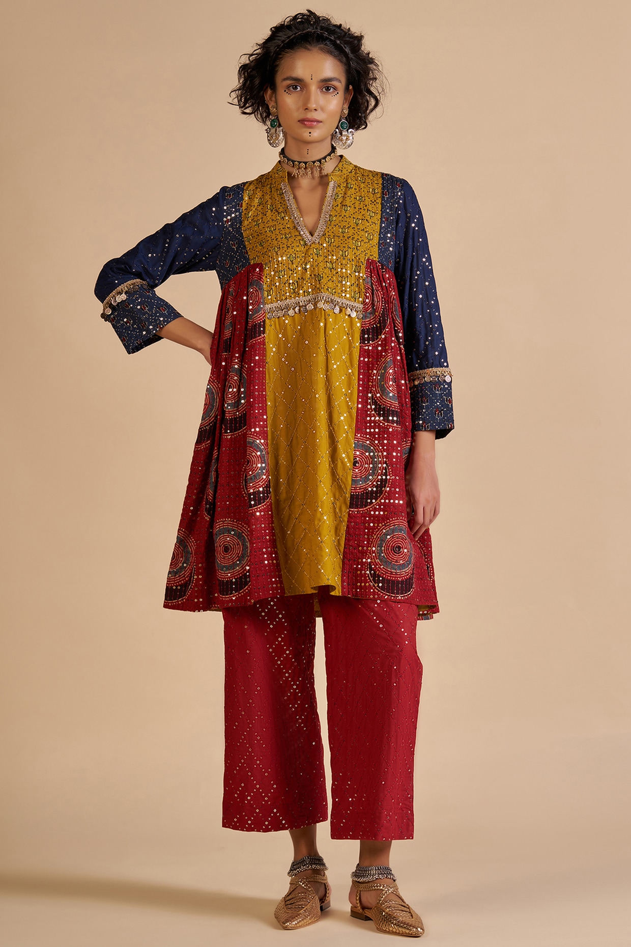 Gulabo By Abu Sandeep Multi-Colored Chanderi Kurta