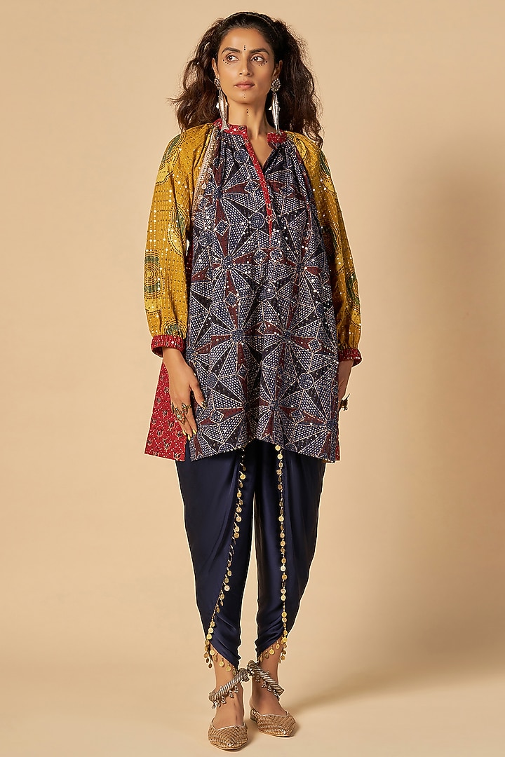 Multi-Colored Chanderi Tunic by Gulabo By Abu Sandeep at Pernia's Pop Up Shop