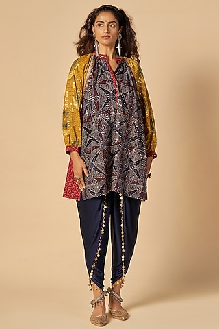 Multi-Colored Chanderi Tunic by Gulabo By Abu Sandeep