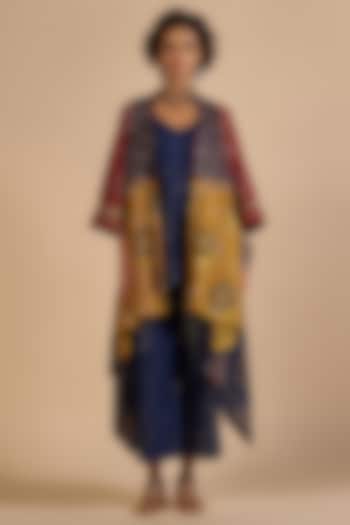 Multi-Colored Chanderi Coat by Gulabo By Abu Sandeep at Pernia's Pop Up Shop