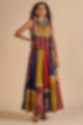 Multi-Colored Chanderi Skirt by Gulabo By Abu Sandeep at Pernia's Pop Up Shop