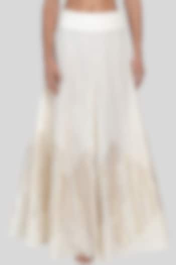 Off White Embroidered Circular Skirt by Gulabo By Abu Sandeep at Pernia's Pop Up Shop
