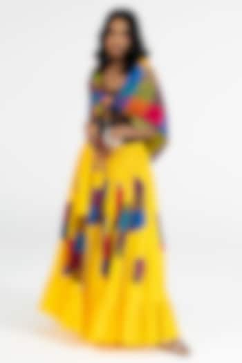 Yellow Cotton Polka Dot Printed Maxi Skirt by Gulabo By Abu Sandeep at Pernia's Pop Up Shop