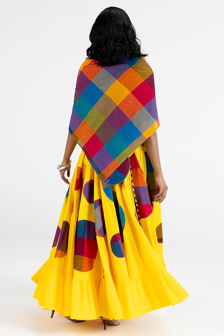 Yellow Cotton Polka Dot Printed Maxi Skirt by Gulabo By Abu Sandeep at Pernia's Pop Up Shop