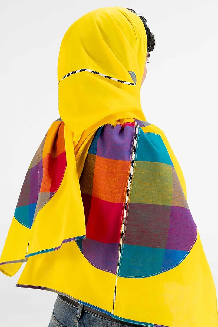 Yellow Cotton Polka Dot Printed Stole by Gulabo By Abu Sandeep at Pernia's Pop Up Shop