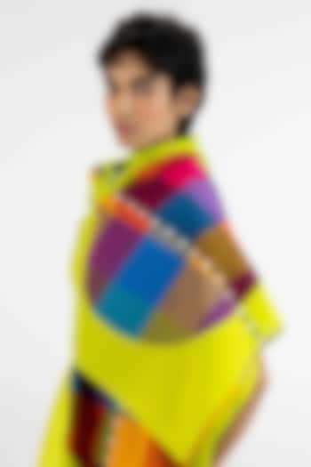 Lime Green Cotton Polka Dot Printed Stole by Gulabo By Abu Sandeep at Pernia's Pop Up Shop