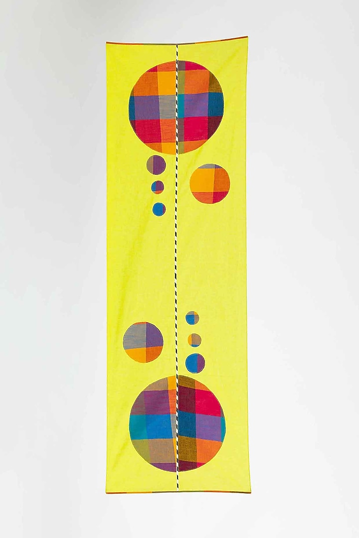 Lime Green Cotton Polka Dot Printed Stole by Gulabo By Abu Sandeep at Pernia's Pop Up Shop