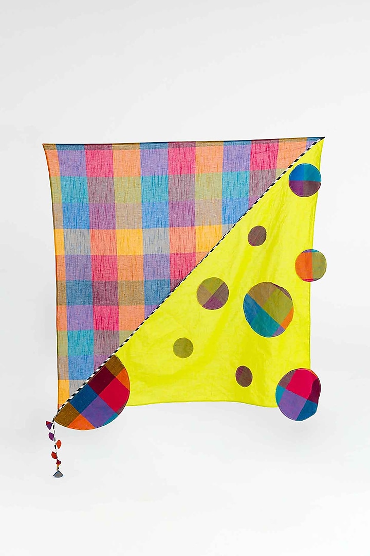 Lime Green Cotton Polka Dot Printed Stole by Gulabo By Abu Sandeep at Pernia's Pop Up Shop